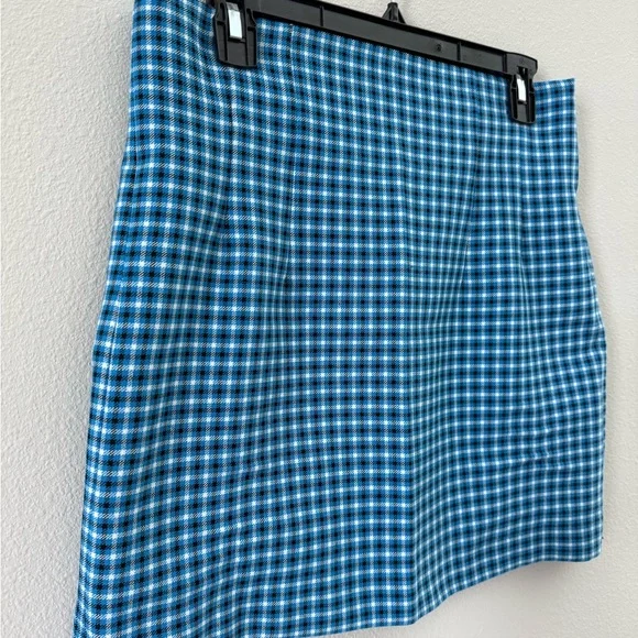 Zara Blue Plaid A-Line Skirt - Picture 2 of 6